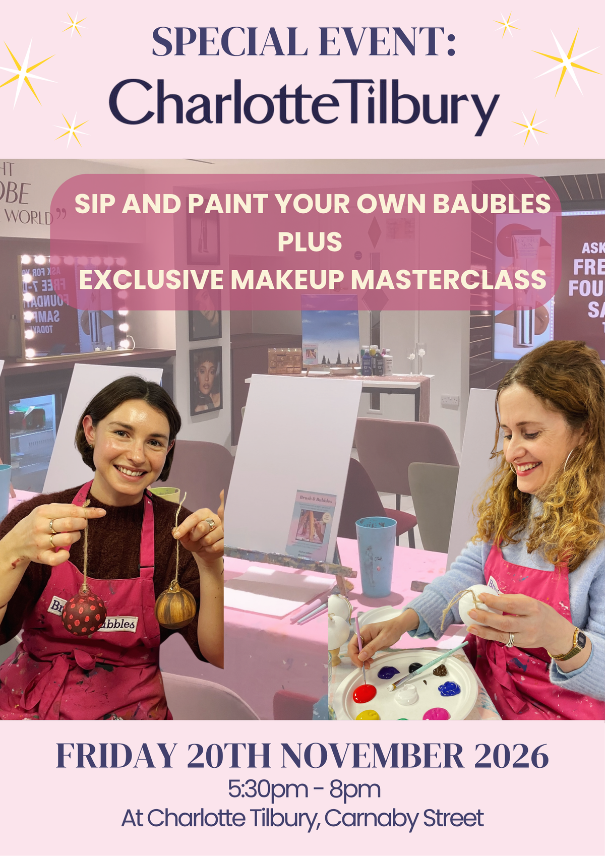 20/11/2026 - Brush and Bubbles & Charlotte Tilbury - Bauble Painting