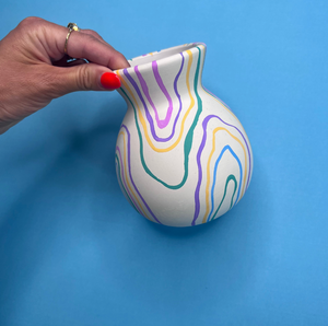 Hand-Painted Swirl Vase