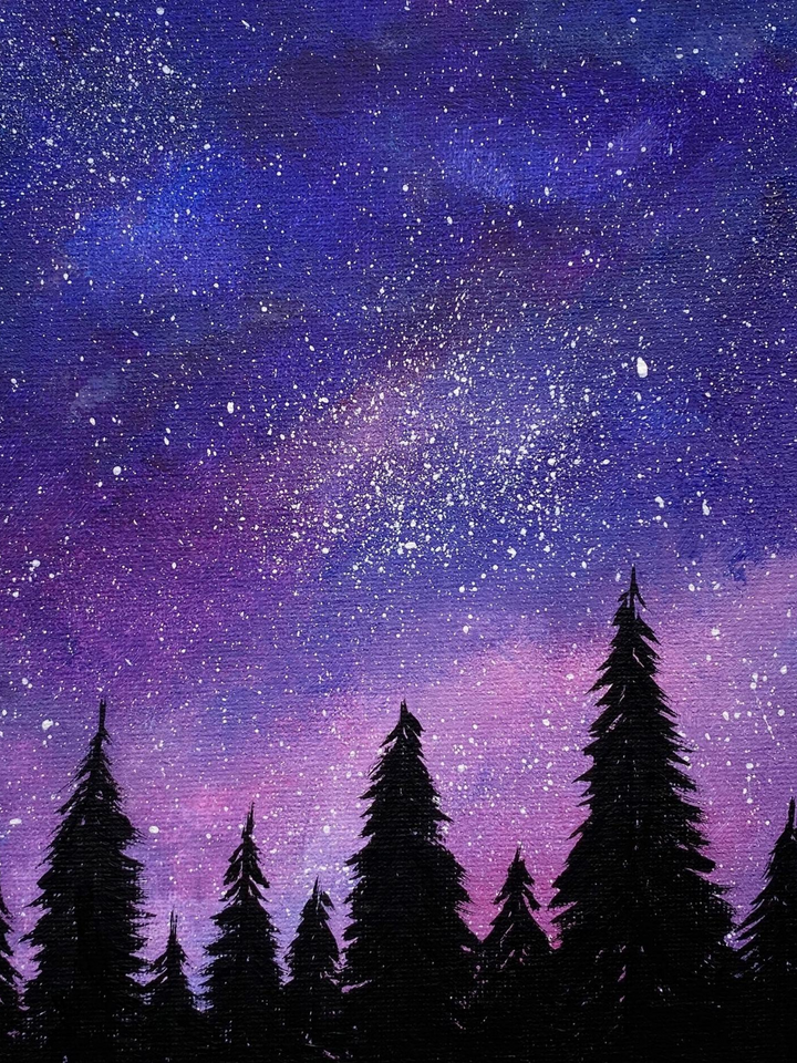 Step by Step Starry Sky Painting Tutorial
