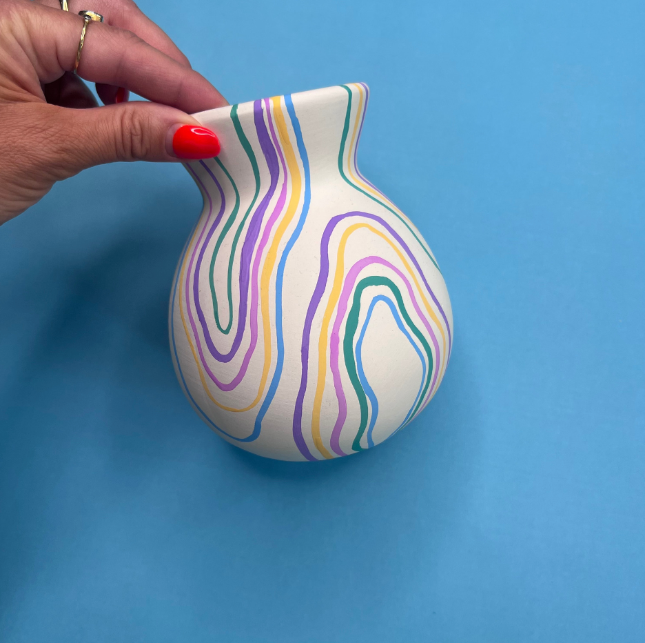 Hand-Painted Swirl Vase