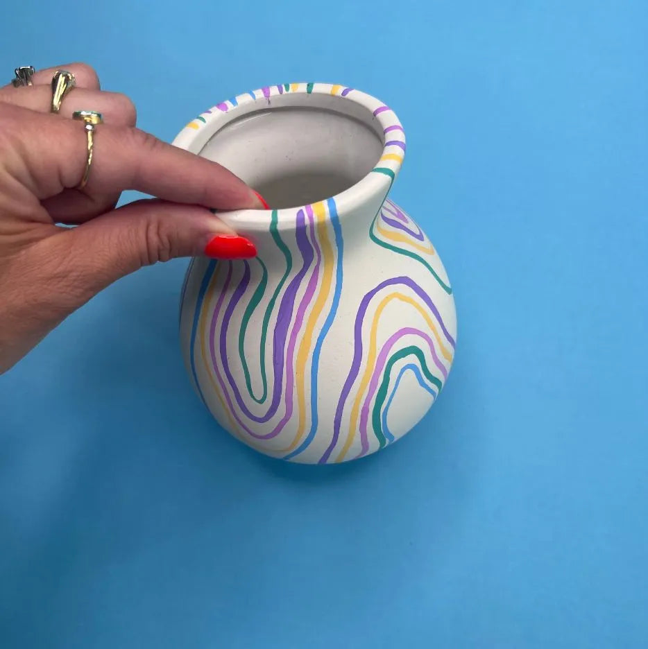 Hand-Painted Swirl Vase