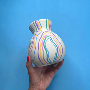 Hand-Painted Swirl Vase